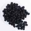 top view of a pile of 12mm Black Sequin Confetti Bubblegum Beads
