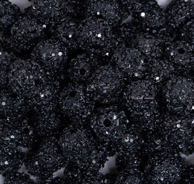 12mm Black Sequin Confetti Bubblegum Beads