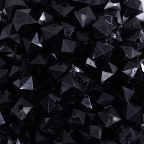 12mm Black Cube Faceted Bubblegum Beads