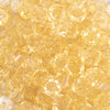 close up view of a pile of 12mm Blonde Yellow Transparent Cube Faceted Bubblegum Beads