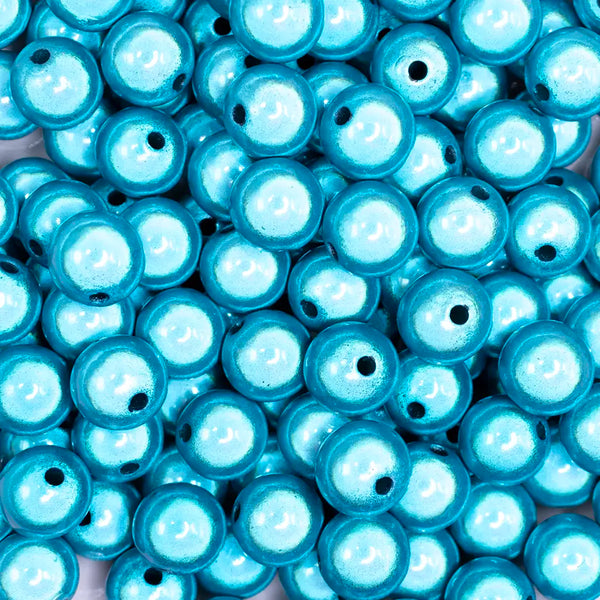 close up view of a pile of 12mm Blue Miracle Bubblegum Bead