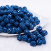 front view of a pile of 12mm Blue Sequin Confetti Bubblegum Beads