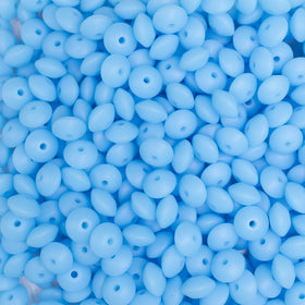 12mm Blue Glow in The Dark Lentil Silicone Bead