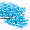 front view of a pile of 12mm Blue Opal Bubblegum Beads - 20 Count