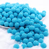 front view of a pile of 12mm Bright Blue Ball Bead Acrylic Bubblegum Beads