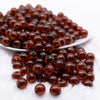 front view of a pile of 12mm Brown Crackle Bubblegum Beads