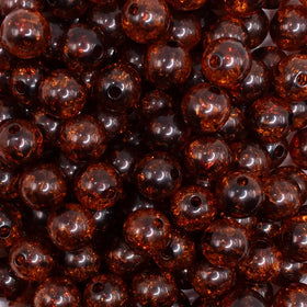 12mm Brown Crackle Bubblegum Beads