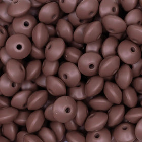 12mm Brown Lentil Silicone Bead