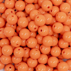 12mm Cantaloupe Orange Acrylic Bubblegum Beads