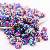 front view of a pile of 12mm Confetti Rhinestone Bubblegum Beads - 10 & 20 Count