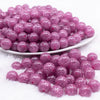 front view of a pile of 12mm Dark Pink Shimmer Glitter Sparkle Bubblegum Beads - 20 Count