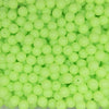 front view of a pile of 12mm Green Glow In The Dark Silicone Bead