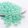 front view of a pile of 12mm Green Opal Bubblegum Beads - 20 Count