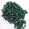 top view of a pile of 12mm Green Rhinestone Bubblegum Beads - 10 & 20 Count