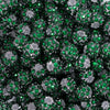 close up view of a pile of 12mm Green Rhinestone Bubblegum Beads - 10 & 20 Count