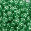 close up view of a pile of 12mm Green Rhinestone Bubblegum Beads