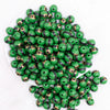 top view of a pile of 12mm Green Santa's Belt Acrylic Bubblegum Beads - 20 Count