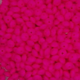 12mm Hot Pink Lentil Silicone Bead