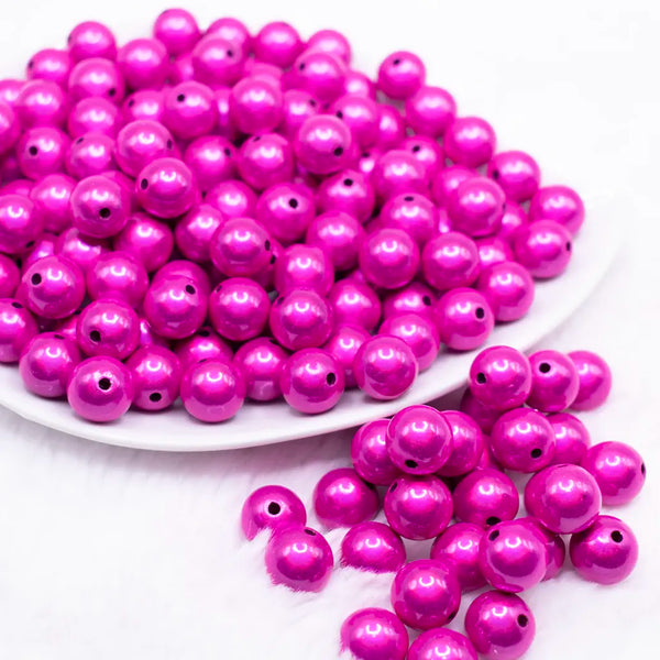 front view of a pile of 12mm Hot Pink Miracle Bubblegum Bead