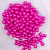 top view of a pile of 12mm Hot Pink with Glitter Faux Pearl Bubblegum Beads
