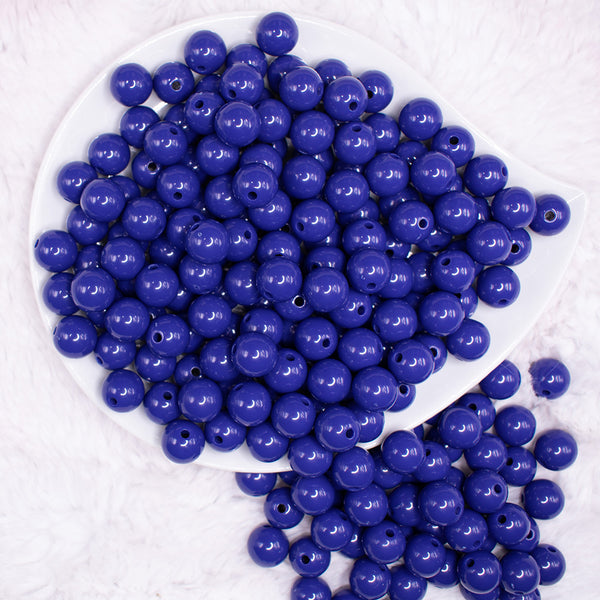 top view of a pile of 12mm Indigo Blue Acrylic Bubblegum Beads - 20 & 50 Count