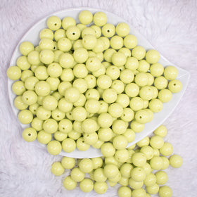12mm Key Lime Green Acrylic Bubblegum Beads - 20 & 50 Count