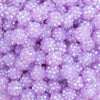 close up view of a pile of 12mm Neon Light Purple Rhinestone AB Bubblegum Beads - 10 & 20 Count