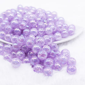 12mm Light Purple Crackle AB Bubblegum Beads