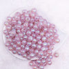 top view of a pile of 12mm Light Purple Opal Bubblegum Beads - 20 Count