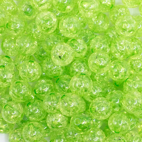 12mm Green Crackle Bubblegum Beads