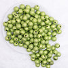top view of a pile of 12mm Lime Green Stardust Bubblegum Beads