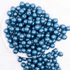 top view of a pile of 12mm Navy Blue Pearl Acrylic Bubblegum Beads - 20 Count