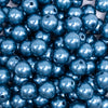 close up view of a pile of 12mm Navy Blue Pearl Acrylic Bubblegum Beads - 20 Count
