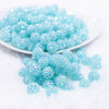 front view of a pile of 12mm Neon Blue Rhinestone AB Bubblegum Beads - 10 & 20 Count
