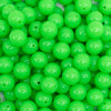 close up view of a pile of 12mm Neon Green Solid Bubblegum Beads