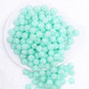 top view of a pile of 12mm Neon Light Blue Rhinestone AB Bubblegum Beads - 10 & 20 Count