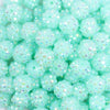 close up view of a pile of 12mm Neon Light Blue Rhinestone AB Bubblegum Beads - 10 & 20 Count