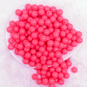 12mm Neon Pink Acrylic Bubblegum Beads