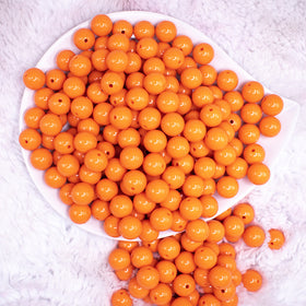 12mm Orange Acrylic Bubblegum Beads - 20 & 50 Count