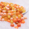 front view of orange 12mm Silver STARTER PACK Acrylic Bubblegum Bead Mix - 600 BEADS!