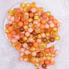 top view of a pile of 12mm Orange Acrylic Bubblegum Bead Mix
