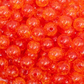 12mm Orange Crackle Bubblegum Beads