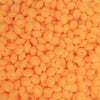 top view of a pile of 12mm Orange Glow in The Dark Lentil Silicone Bead