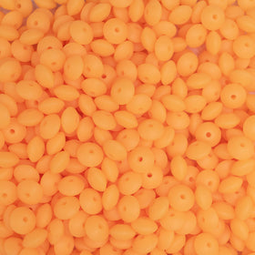 12mm Orange Glow in The Dark Lentil Silicone Bead