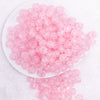 top view of a pile of 12mm Pink Crackle Bubblegum Beads