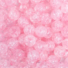 12mm Pink Crackle Bubblegum Beads