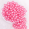 top view of a pile of 12mm Pink Transparent Pumpkin Shaped Bubblegum Beads