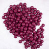 top view of a pile of 12mm Plum Acrylic Bubblegum Beads - 20 & 50 Count