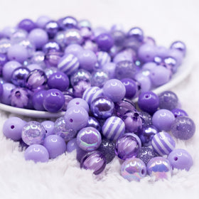 12mm Purple Acrylic Bubblegum Bead Mix