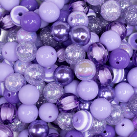 12mm Purple Acrylic Bubblegum Bead Mix